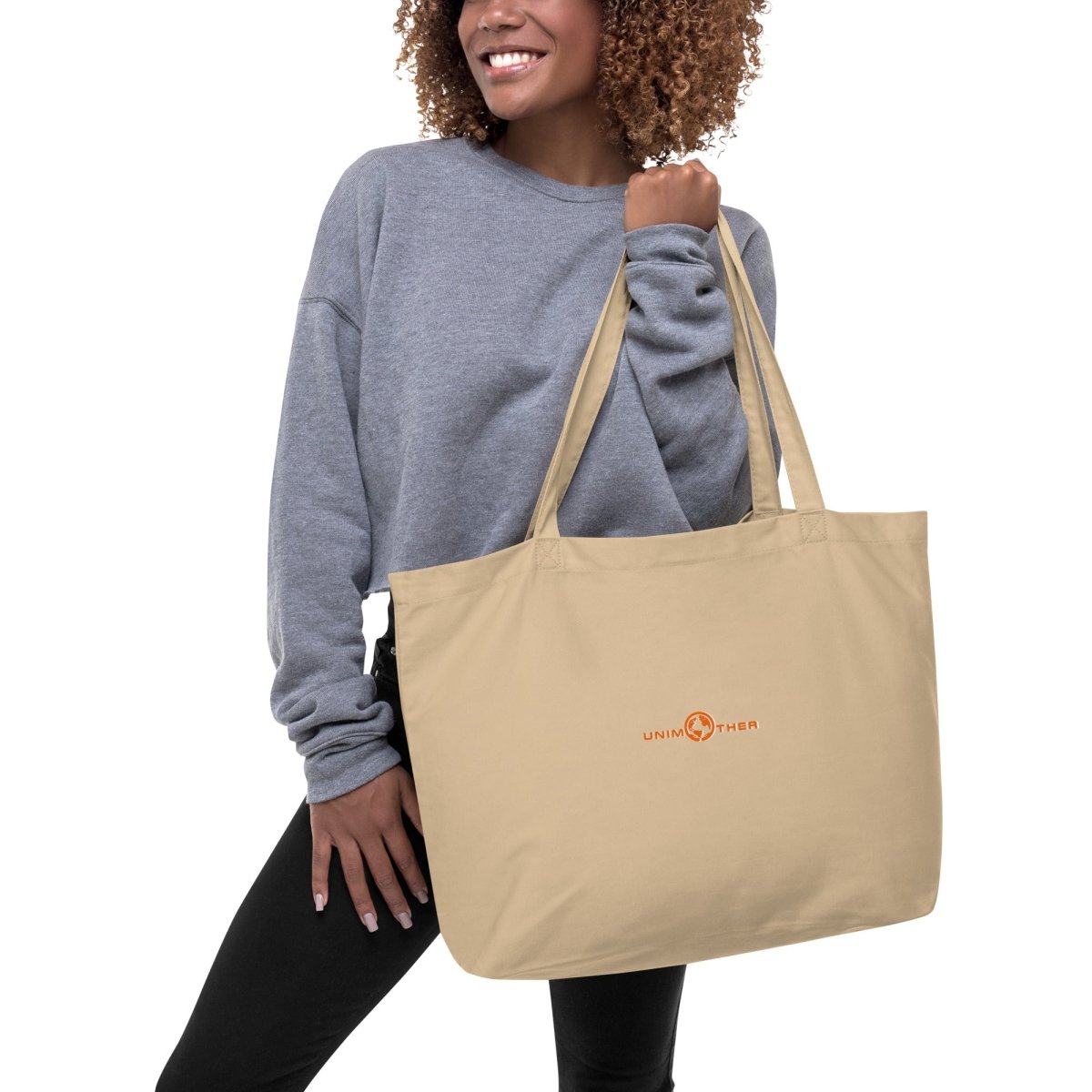 Black Unimother Large 100% Organic Cotton Tote Bag - Unimother