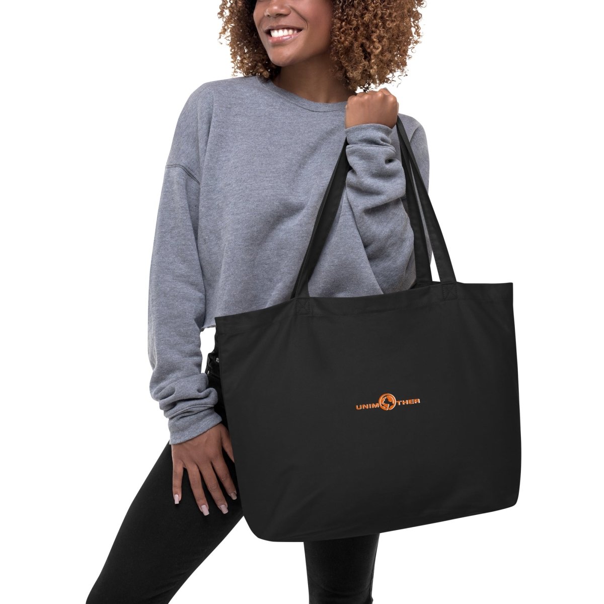 Black Unimother Large 100% Organic Cotton Tote Bag - Unimother